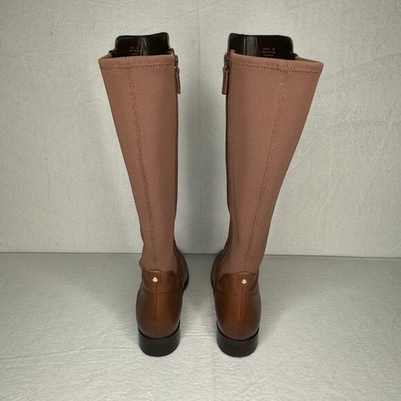 Cole Haan Noelle Riding Boots Brown Leather Side Zip Knee high Size 9 B - Picture 3 of 16